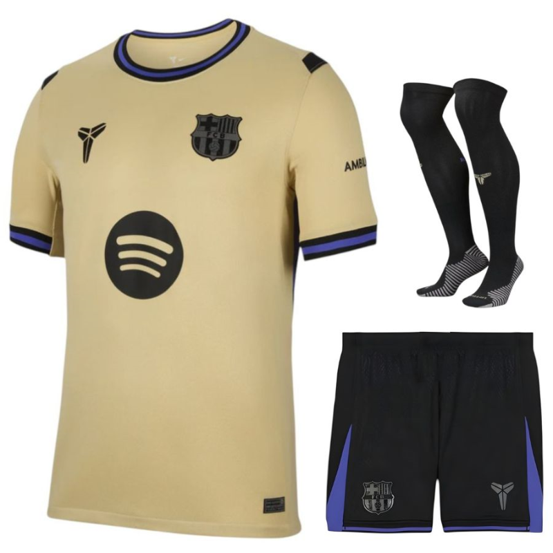 Vesti il futuro campione – Set Trasferta FC Barcelona 2025-2026 Crema (Bambini)